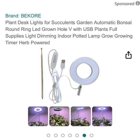 USB Plant Desk Lamp with Timer and Heat Level Settings - Picture 6 of 8